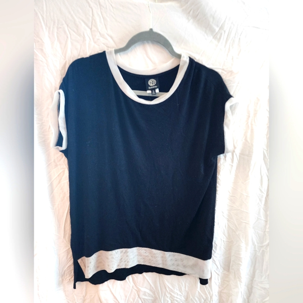 Babeau black top with white trim size small